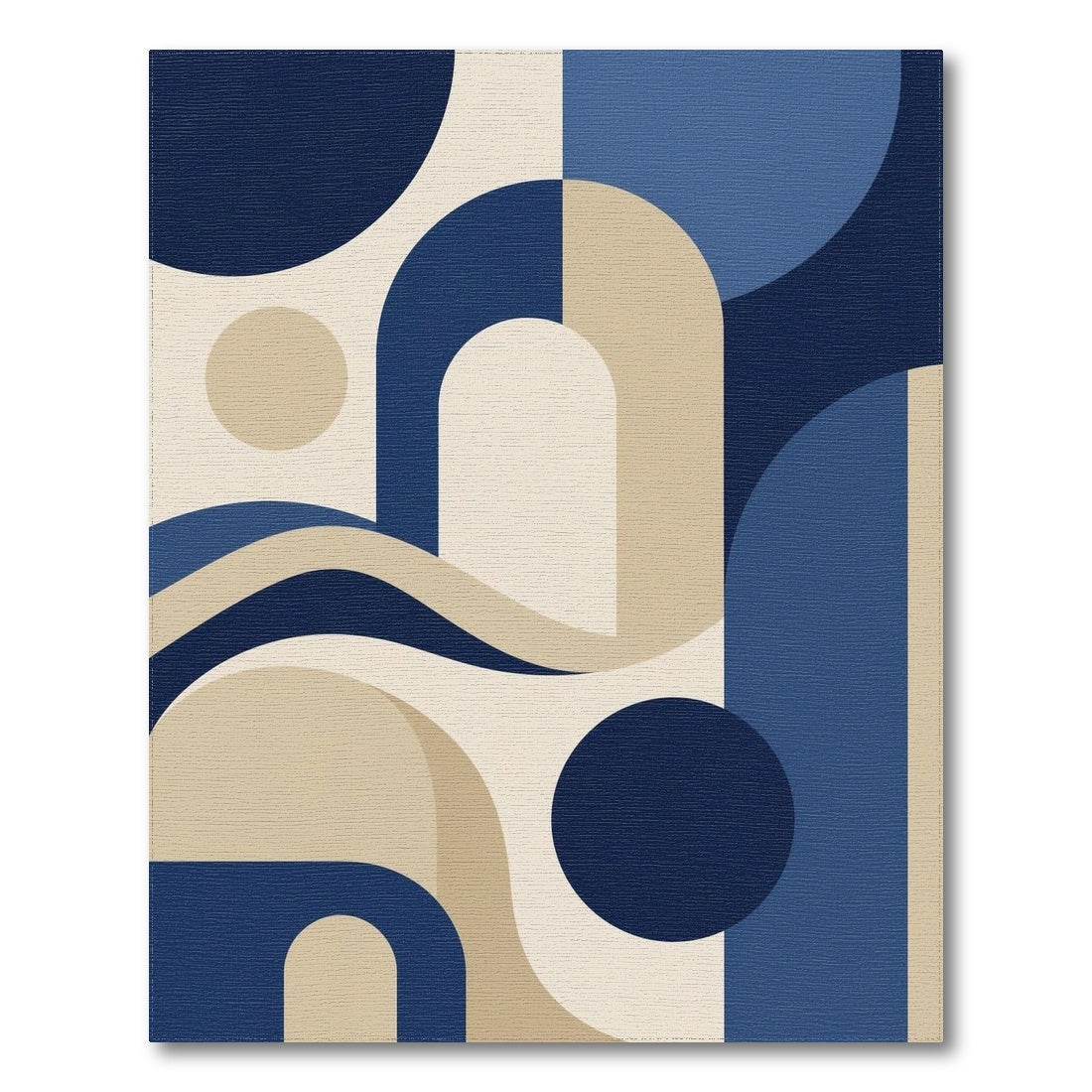 Geometric Modern Blue and Teal Navy Blue Geometric Arch Area Rug