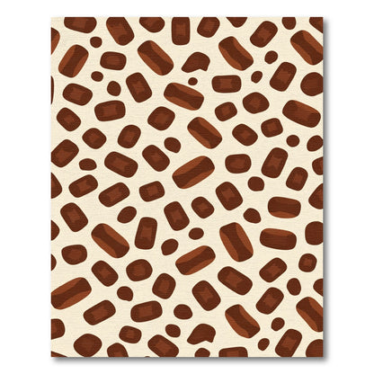 Brown And Cream Abstract Shape Rug
