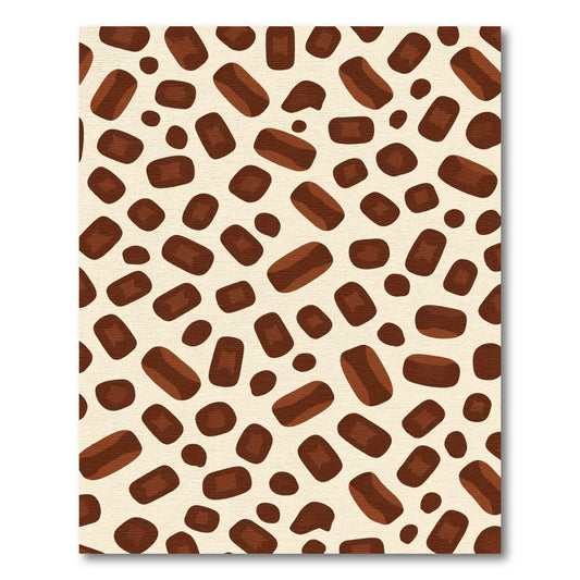 Brown And Cream Abstract Shape Rug