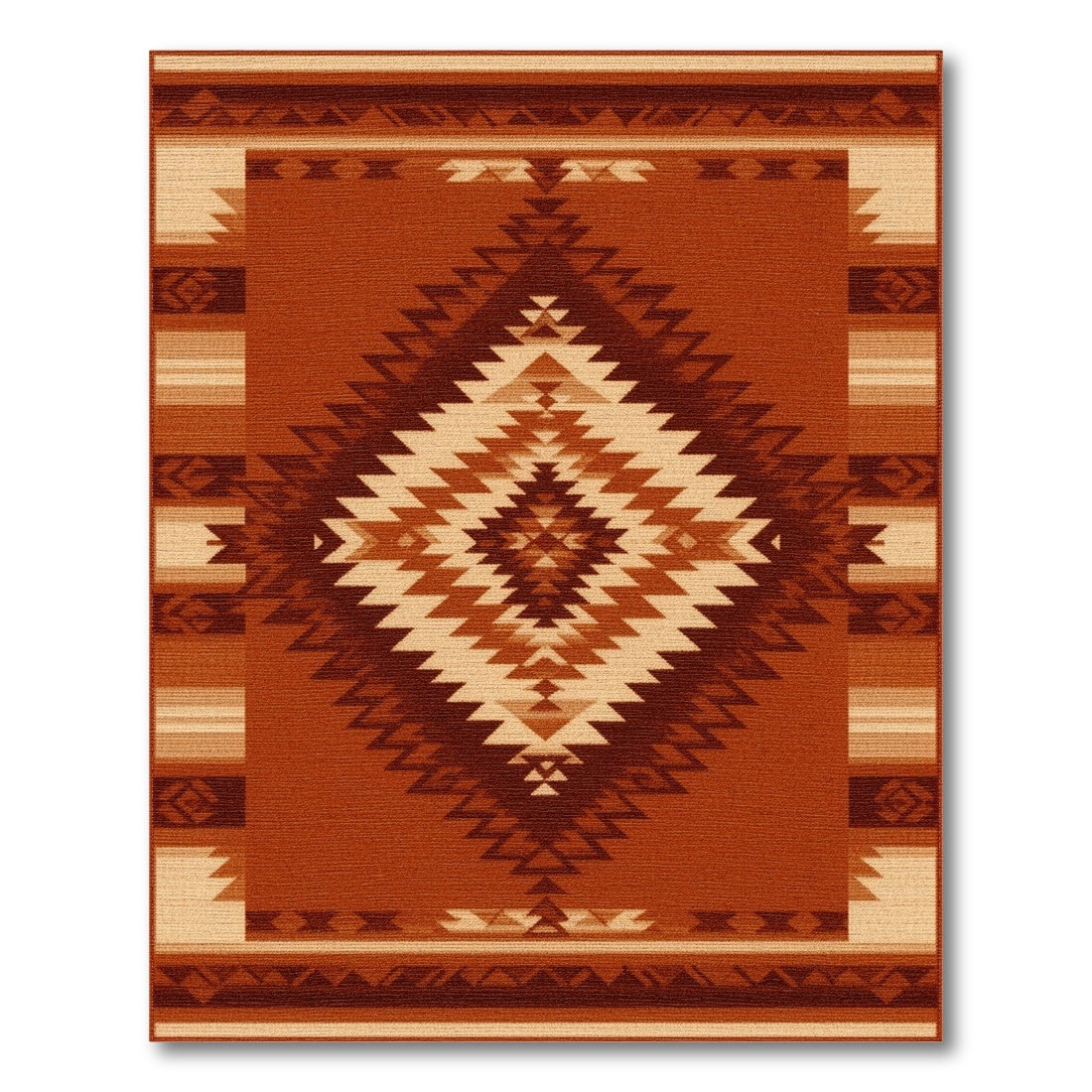 Southwestern Brown Diamond Geometric Area Rug