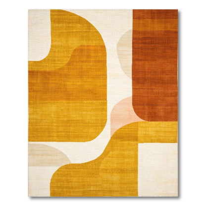 ODIKA Warm Yellow Abstract Area Rug