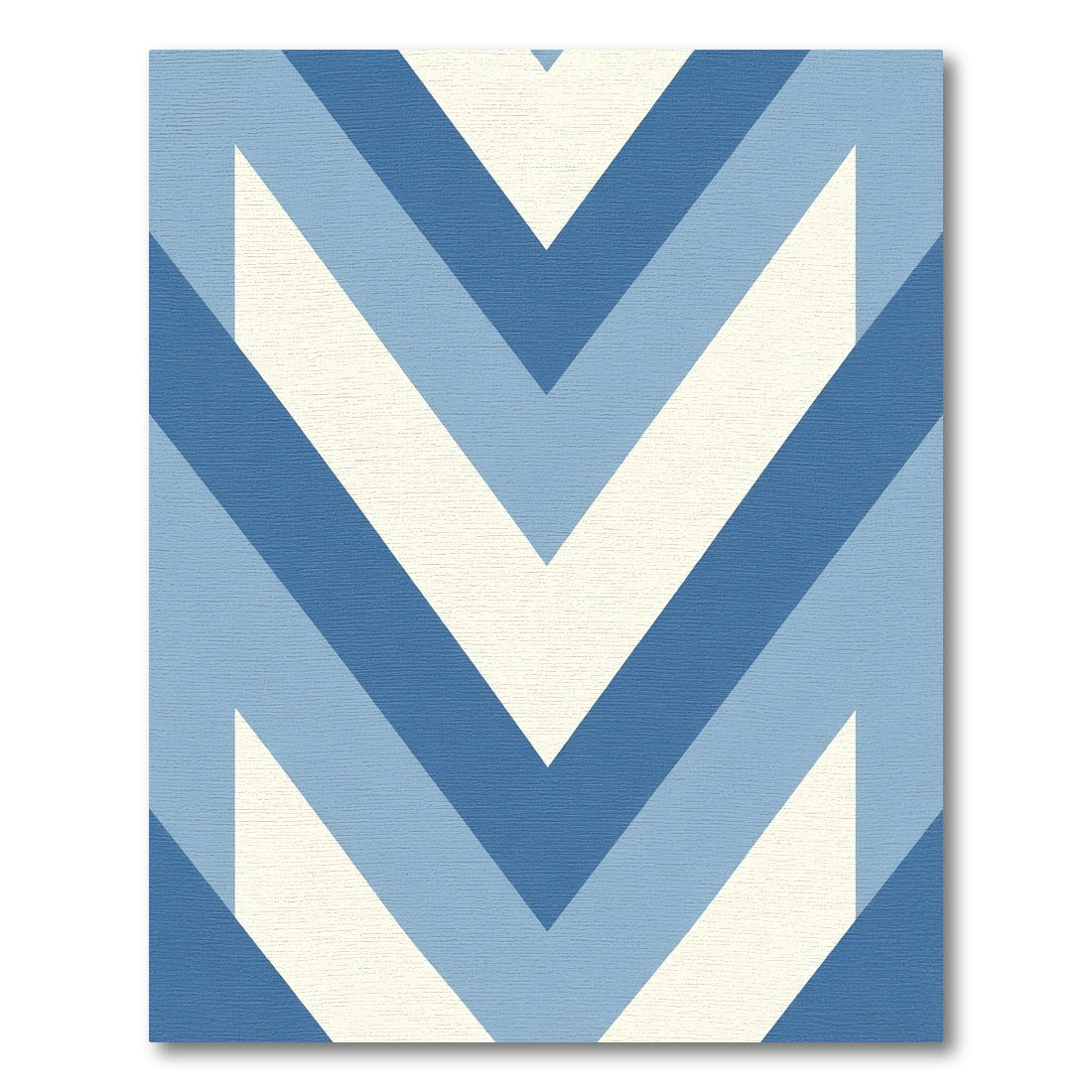 Modern Blue Chevron Stripes Rug