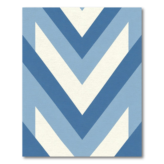 Modern Blue Chevron Stripes Rug