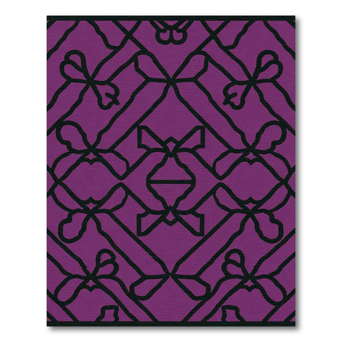Plum Purple Interlocking Bow Ribbon Rug