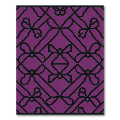 Plum Purple Interlocking Bow Ribbon Rug