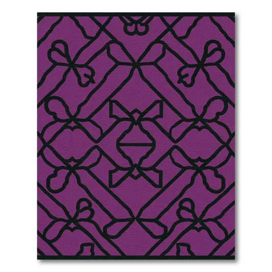 Plum Purple Interlocking Bow Ribbon Rug