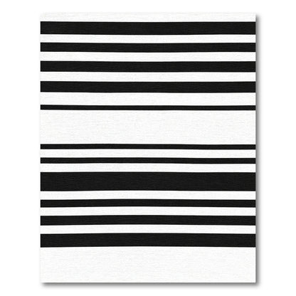 Classic Black and White Horizontal Stripes Rug