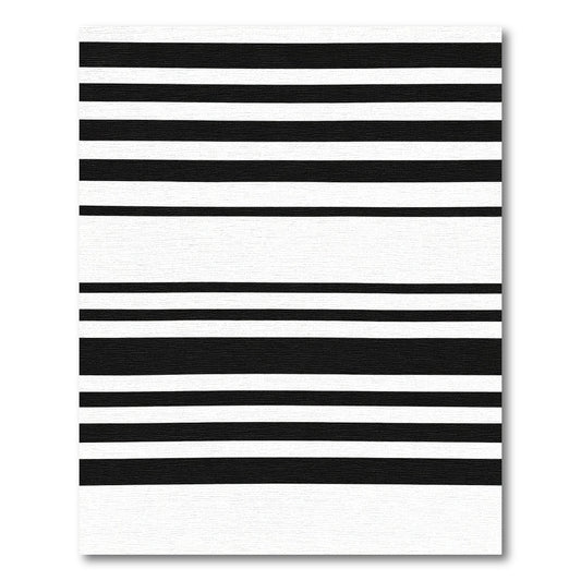 Classic Black and White Horizontal Stripes Rug