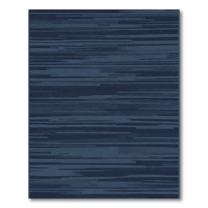 Deep Blue Horizontal Stripe Texture Rug