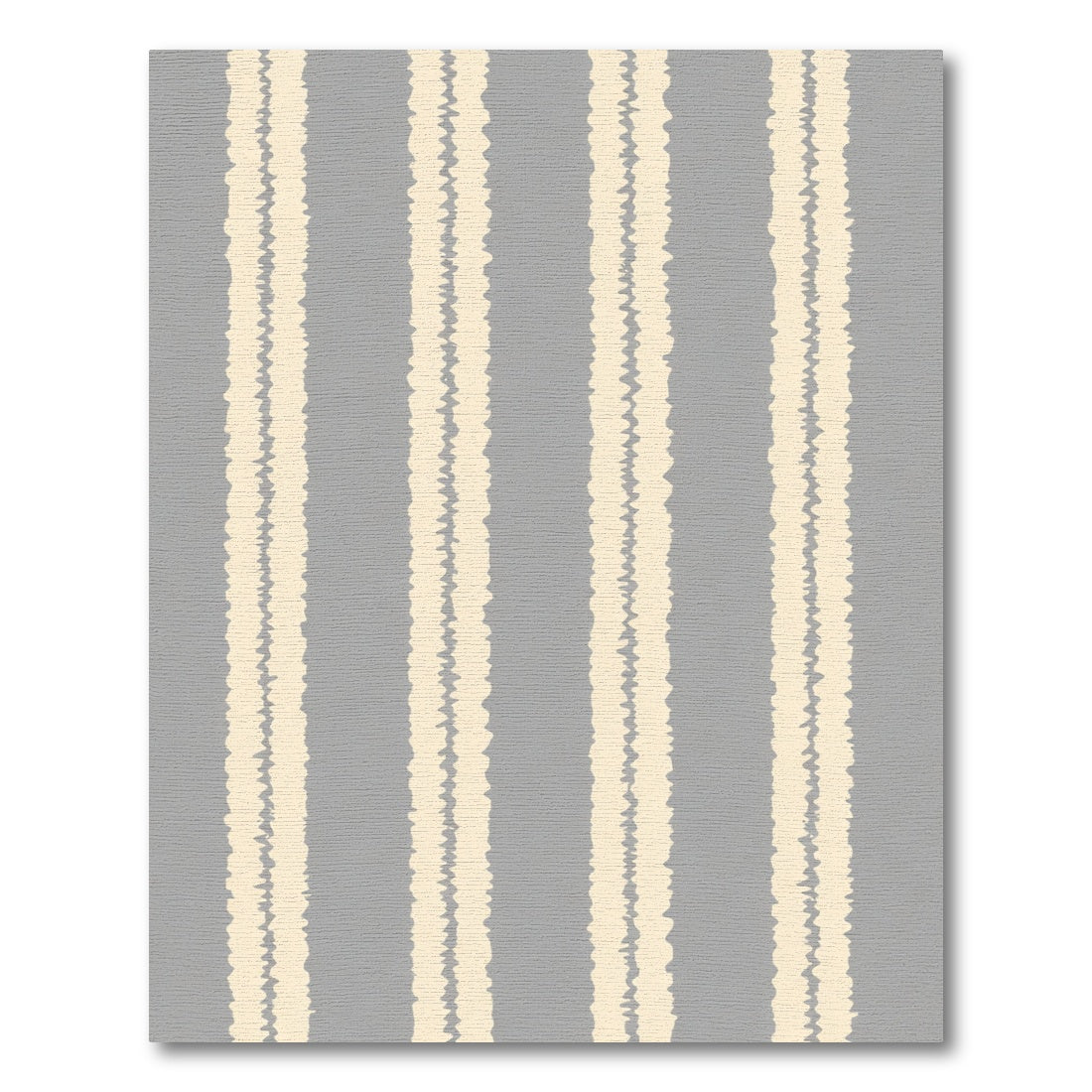 Gray And Cream Textured Stripes Rug