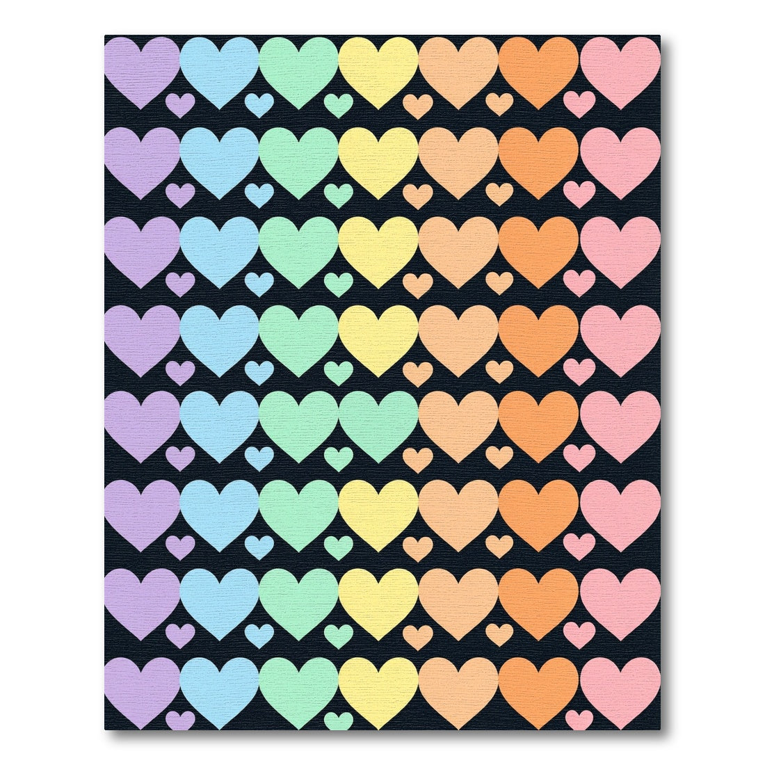 Pastel Hearts Colorful Repeat Rug