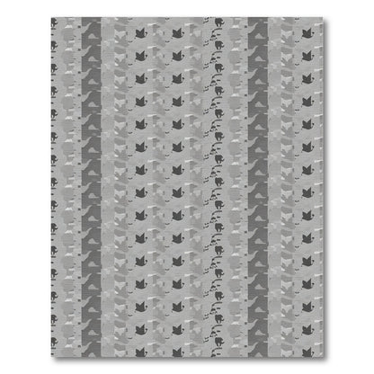 Monochrome Elephant And Leaf Stripes Rug