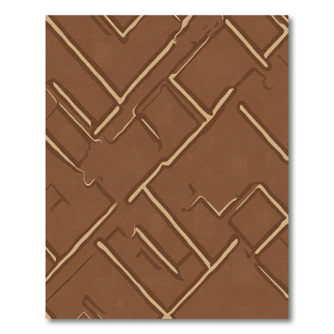 Brown Terracotta Geometric Labyrinth Rug