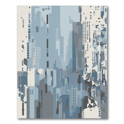 Blue Geometric Abstract Area Rug