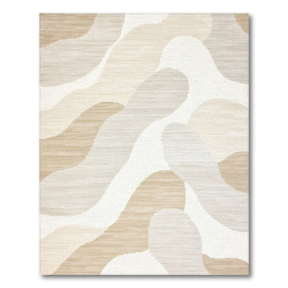 Abstract Beige Organic Shapes Rug
