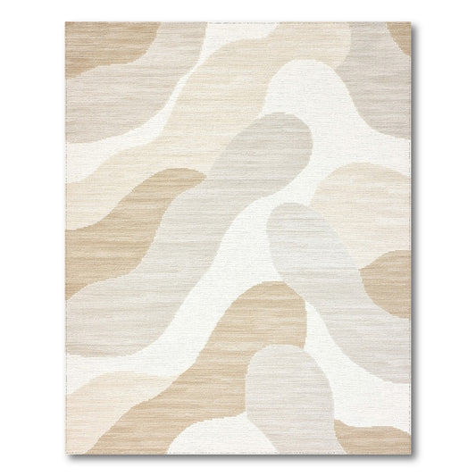 Abstract Beige Organic Shapes Rug