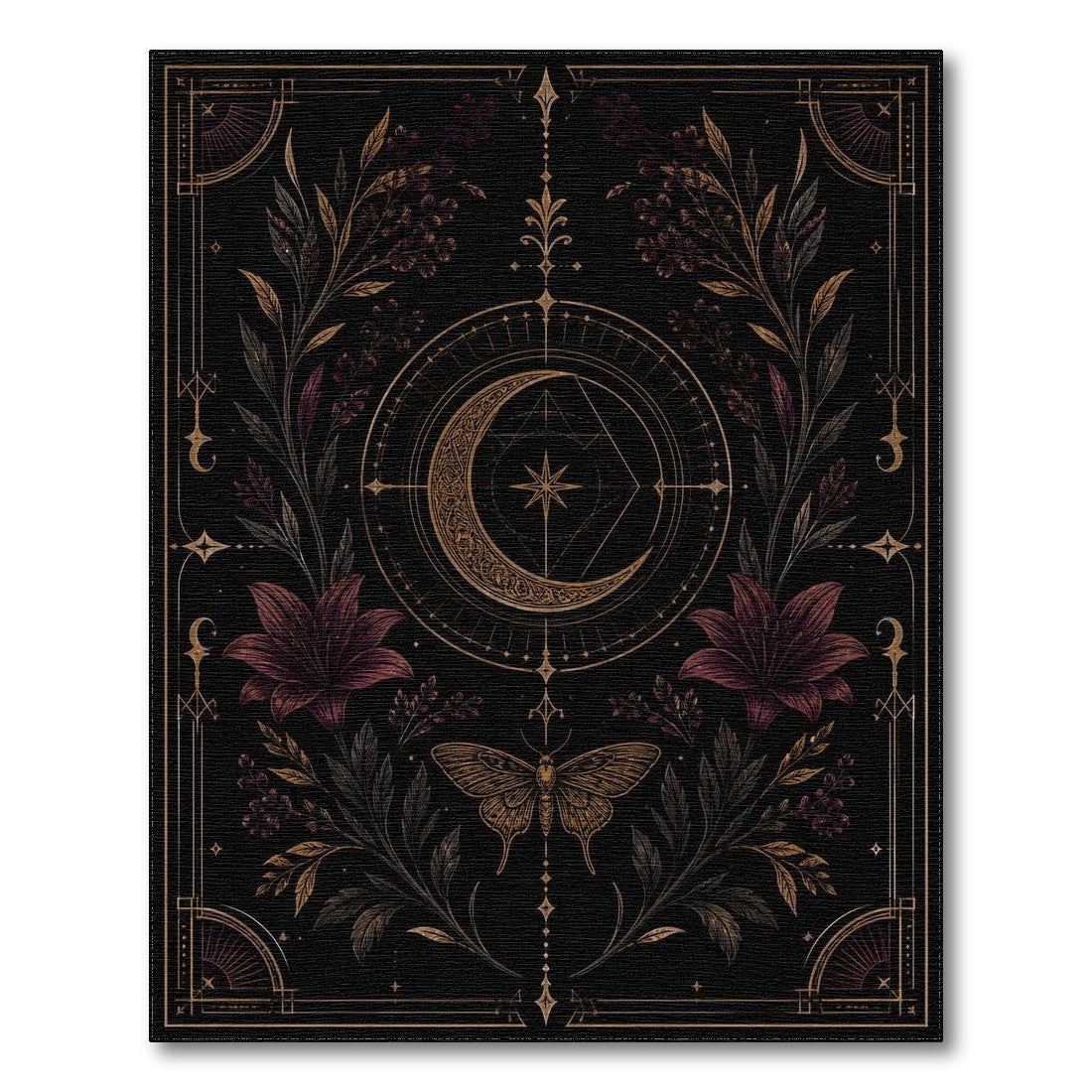 Mystic Crescent Moon Lily Area Rug