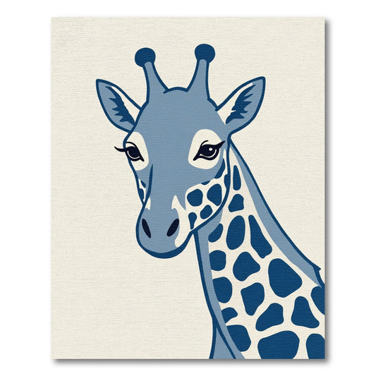 Navy Blue Giraffe Spot Portrait Rug