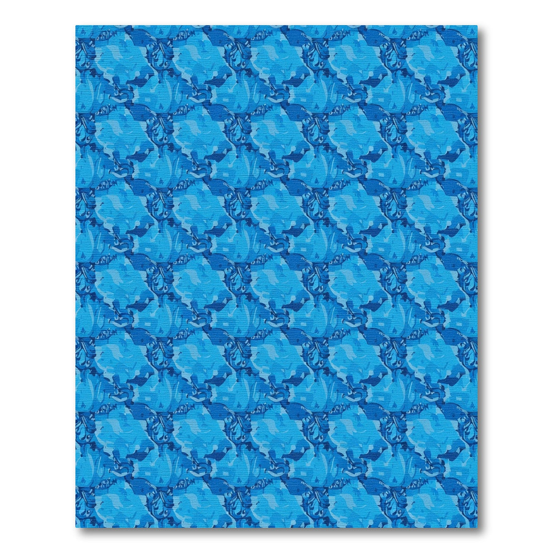 Deep Blue Abstract Watercolor Bloom Rug