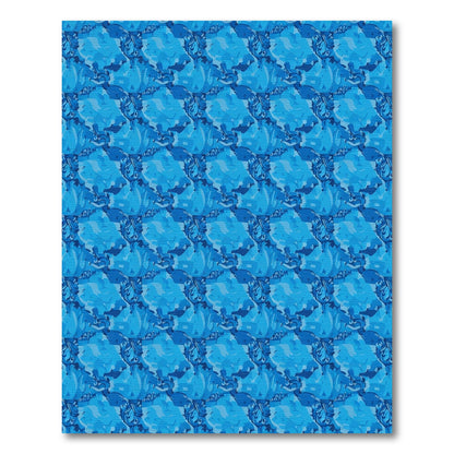 Deep Blue Abstract Watercolor Bloom Rug