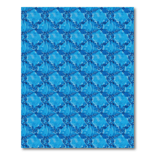 Deep Blue Abstract Watercolor Bloom Rug