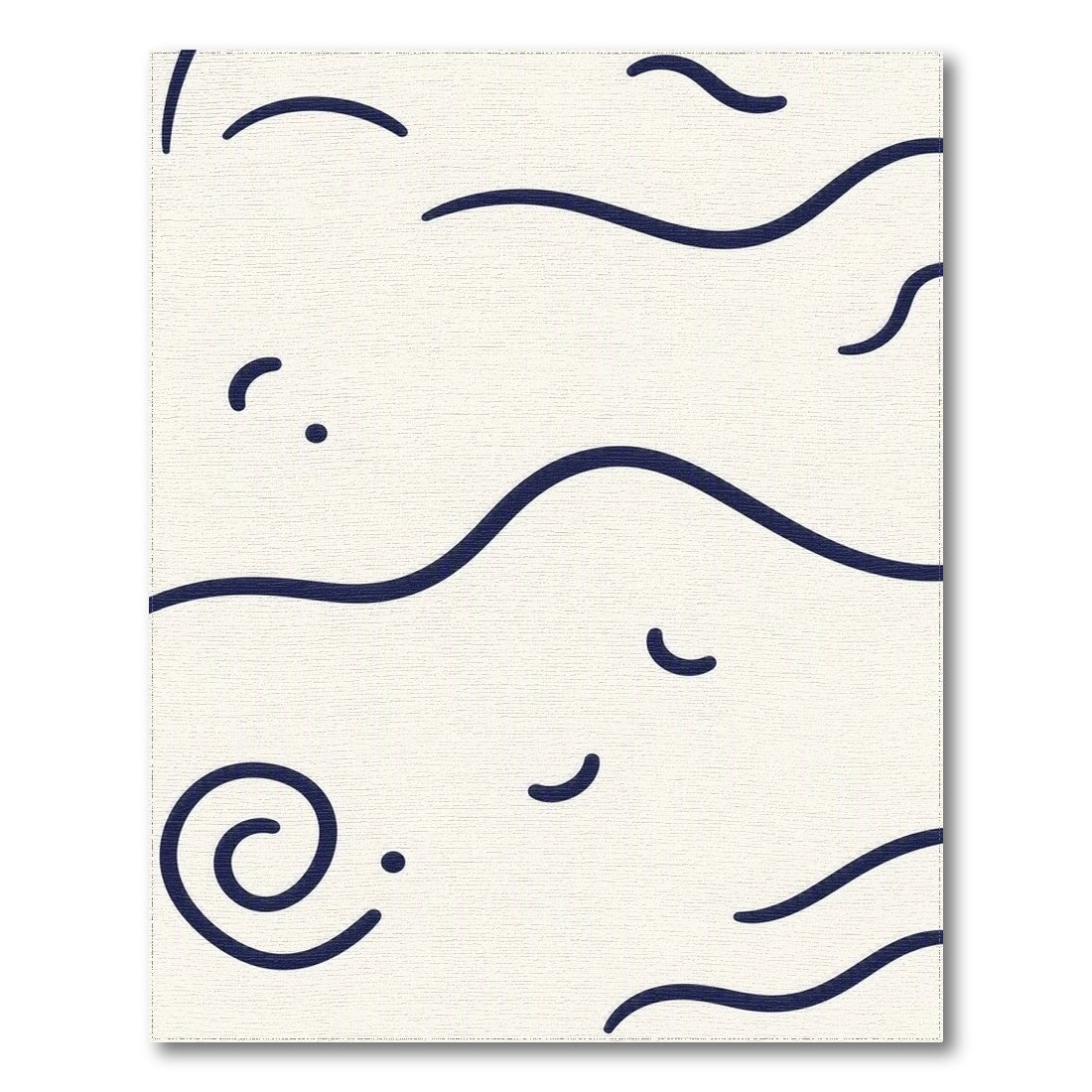 Abstract Area Blue and Teal Navy Abstract Wave Area Rug