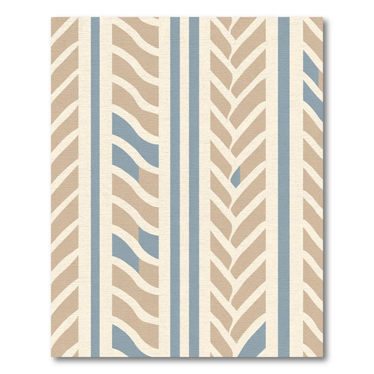 Neutral Blue Intertwined Stripe Accordion Rug
