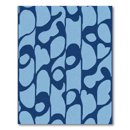 Deep Blue Organic Vertical Stripe Rug