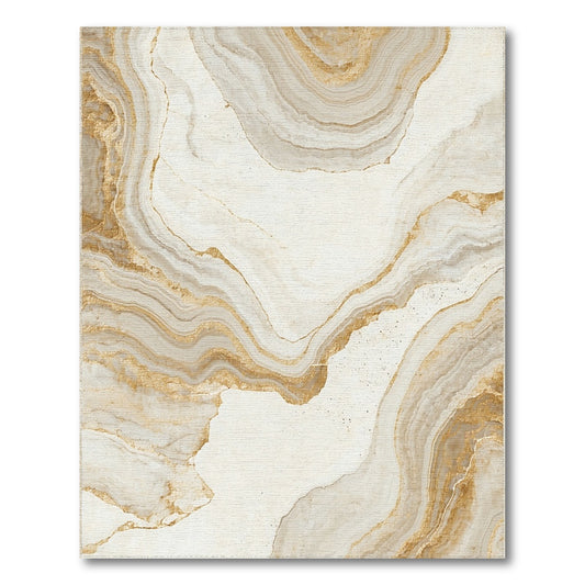 Cream Gold Veined Marble Rug