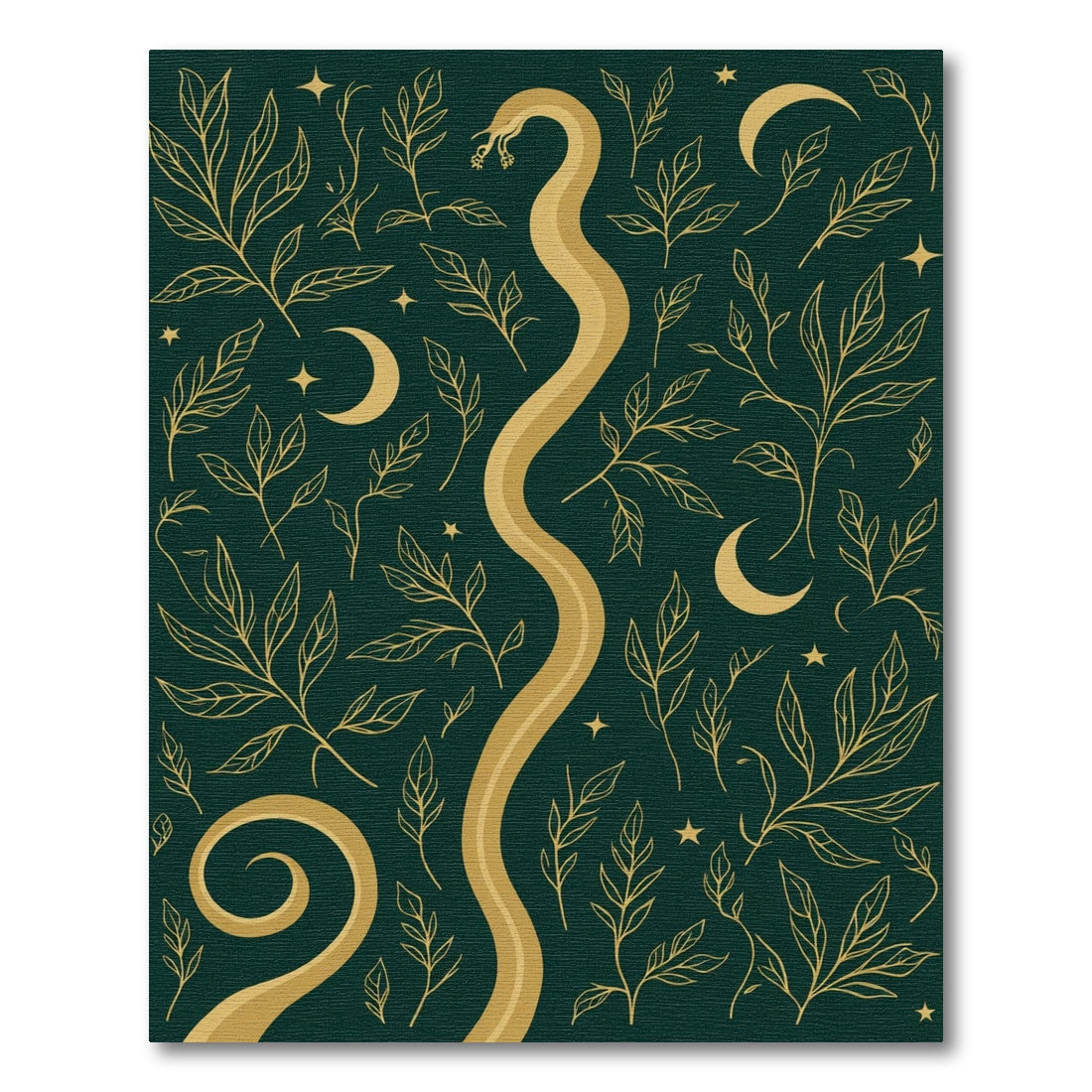 Golden Serpent Foliage Celestial Swirl Rug
