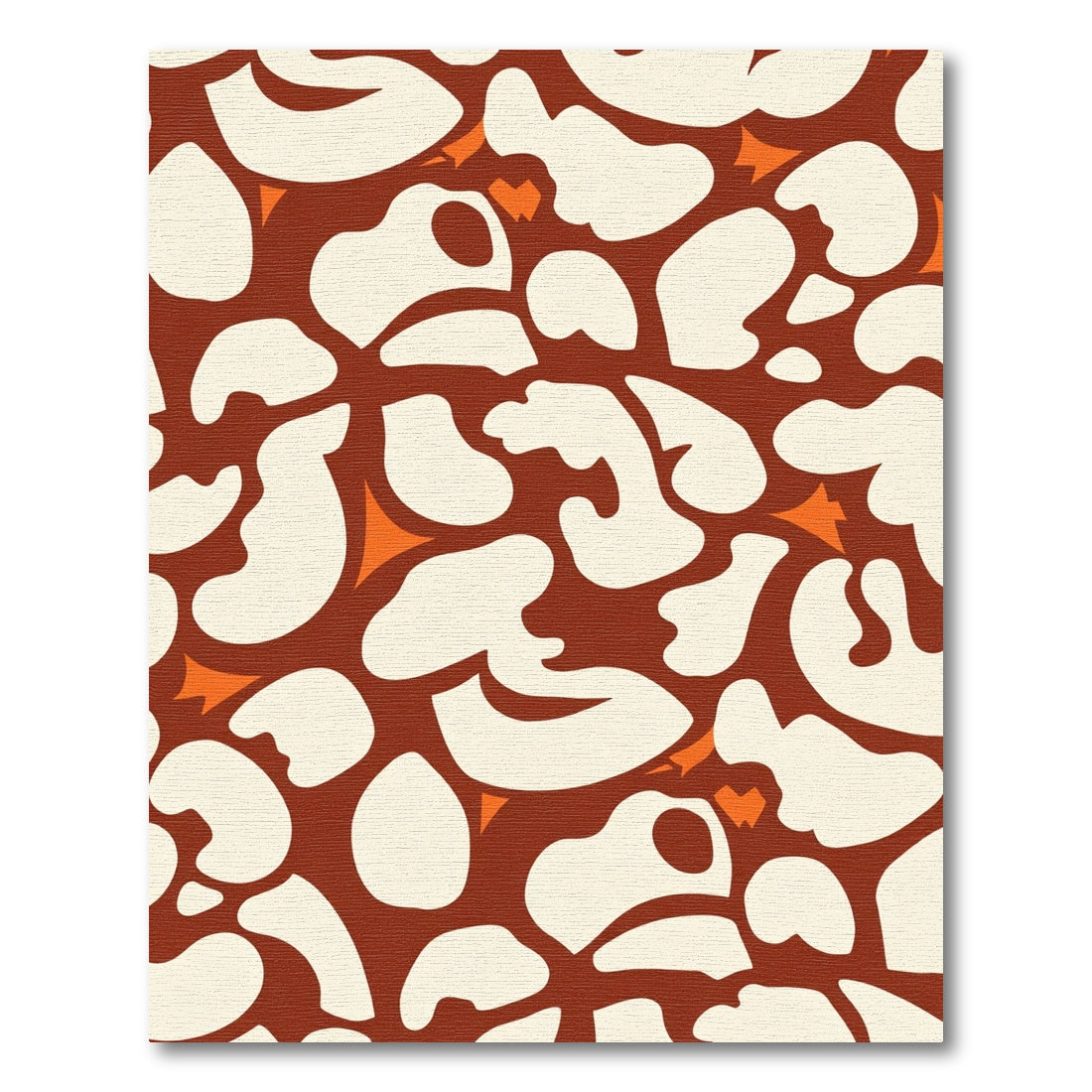Retro Cream Abstract Organic Shapes Rug