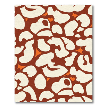 Retro Cream Abstract Organic Shapes Rug