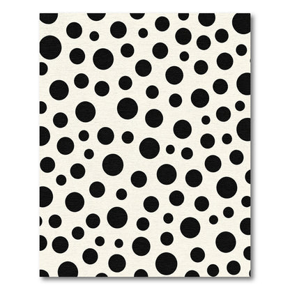 Cream Black Polka Dot Scatter Rug