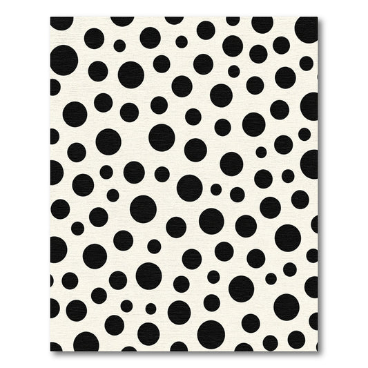 Cream Black Polka Dot Scatter Rug