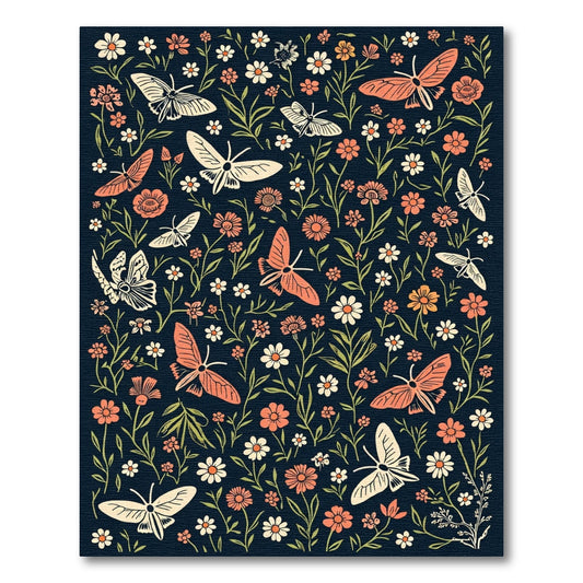 Coral Butterfly Garden Meadow Rug