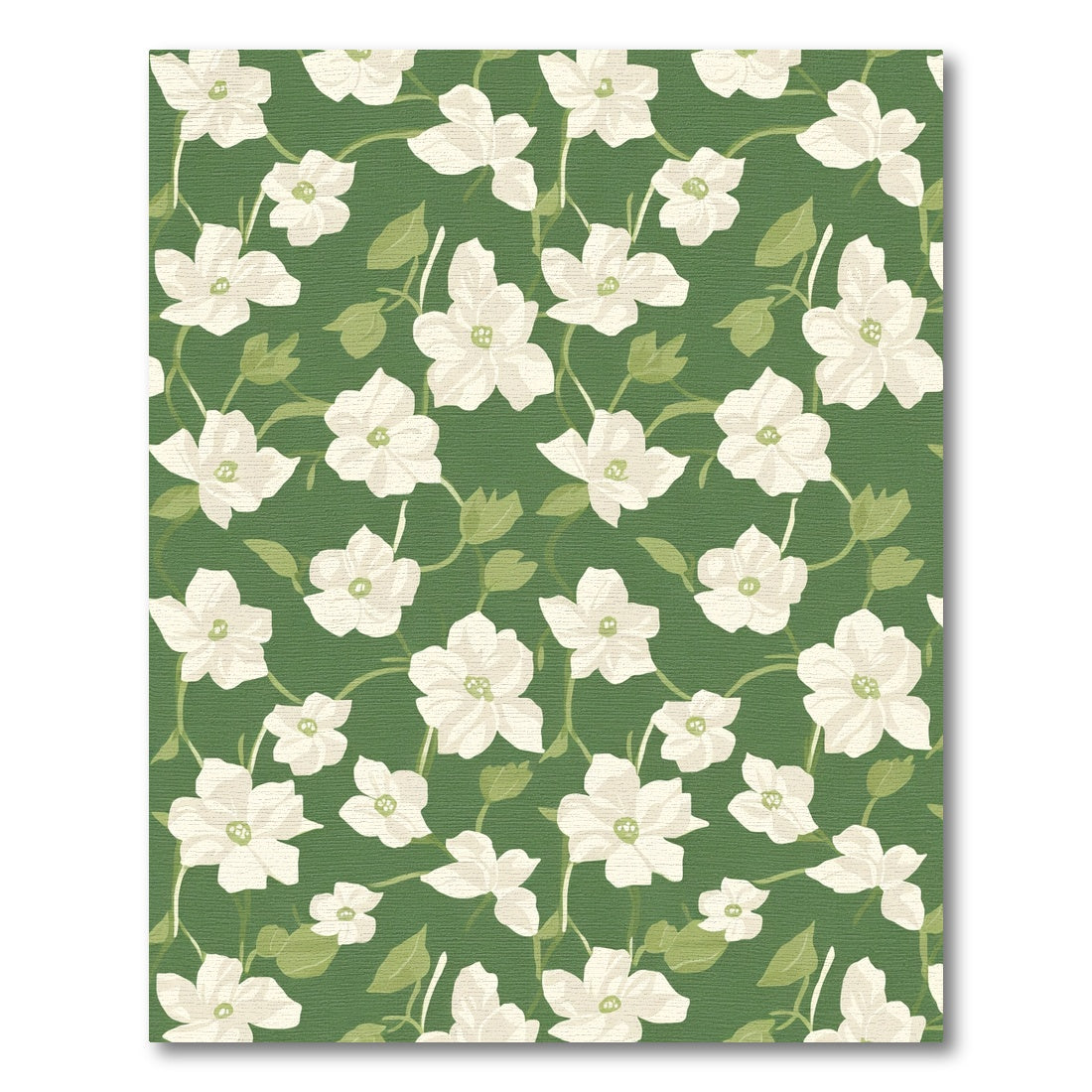 Cream White Floral Vine Garden Rug
