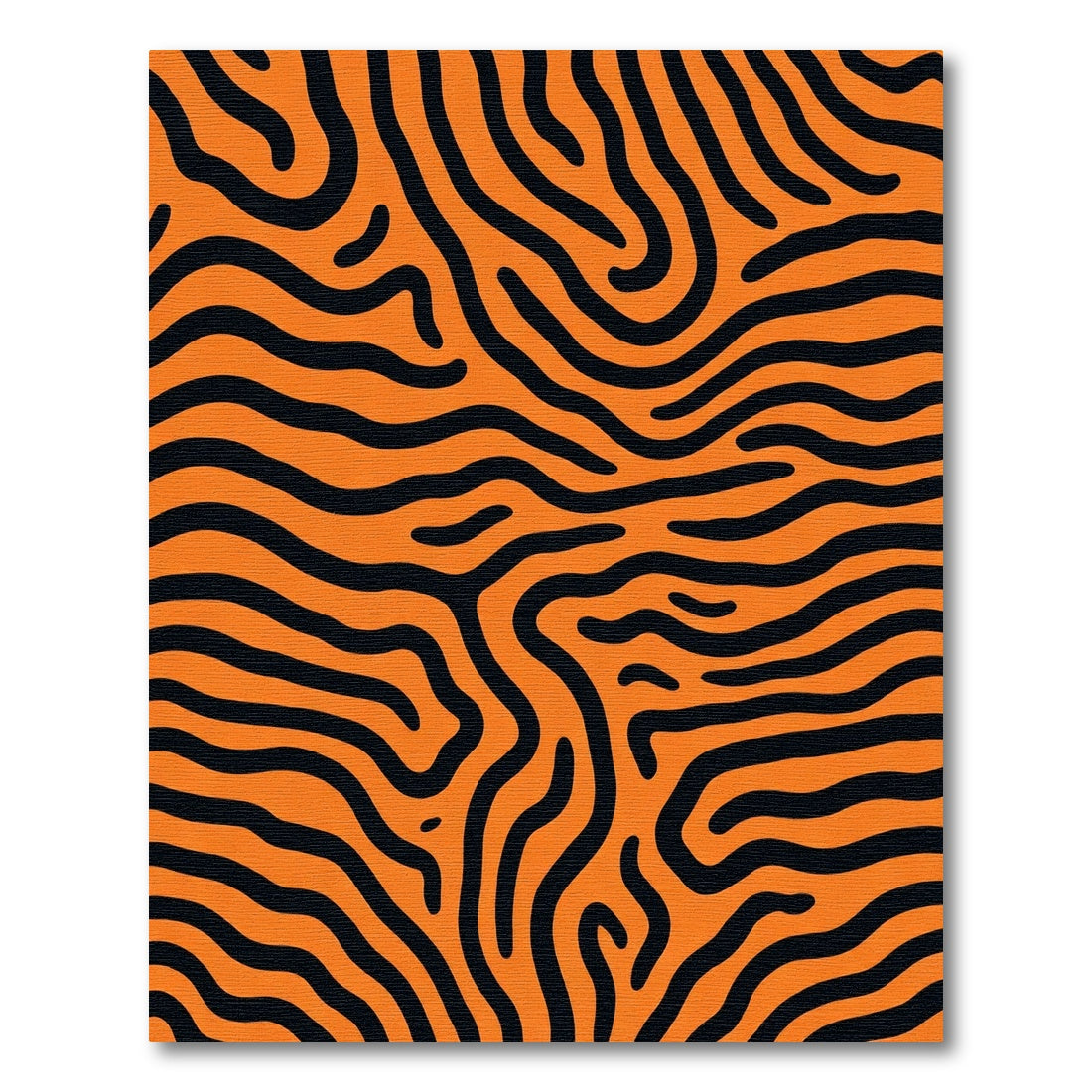 Orange Black Abstract Swirls Rug