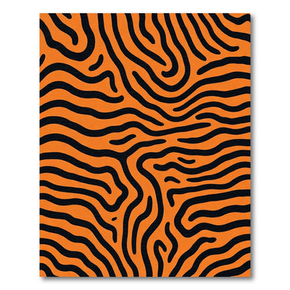 Orange Black Abstract Swirls Rug