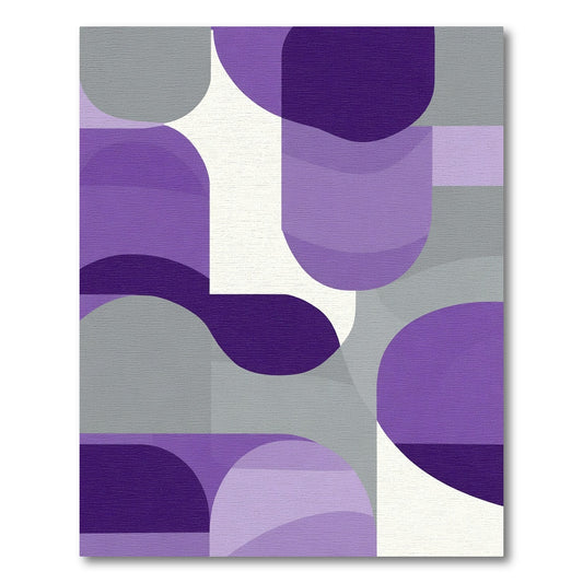 Modern Purple Slate Geometric Forms Rug