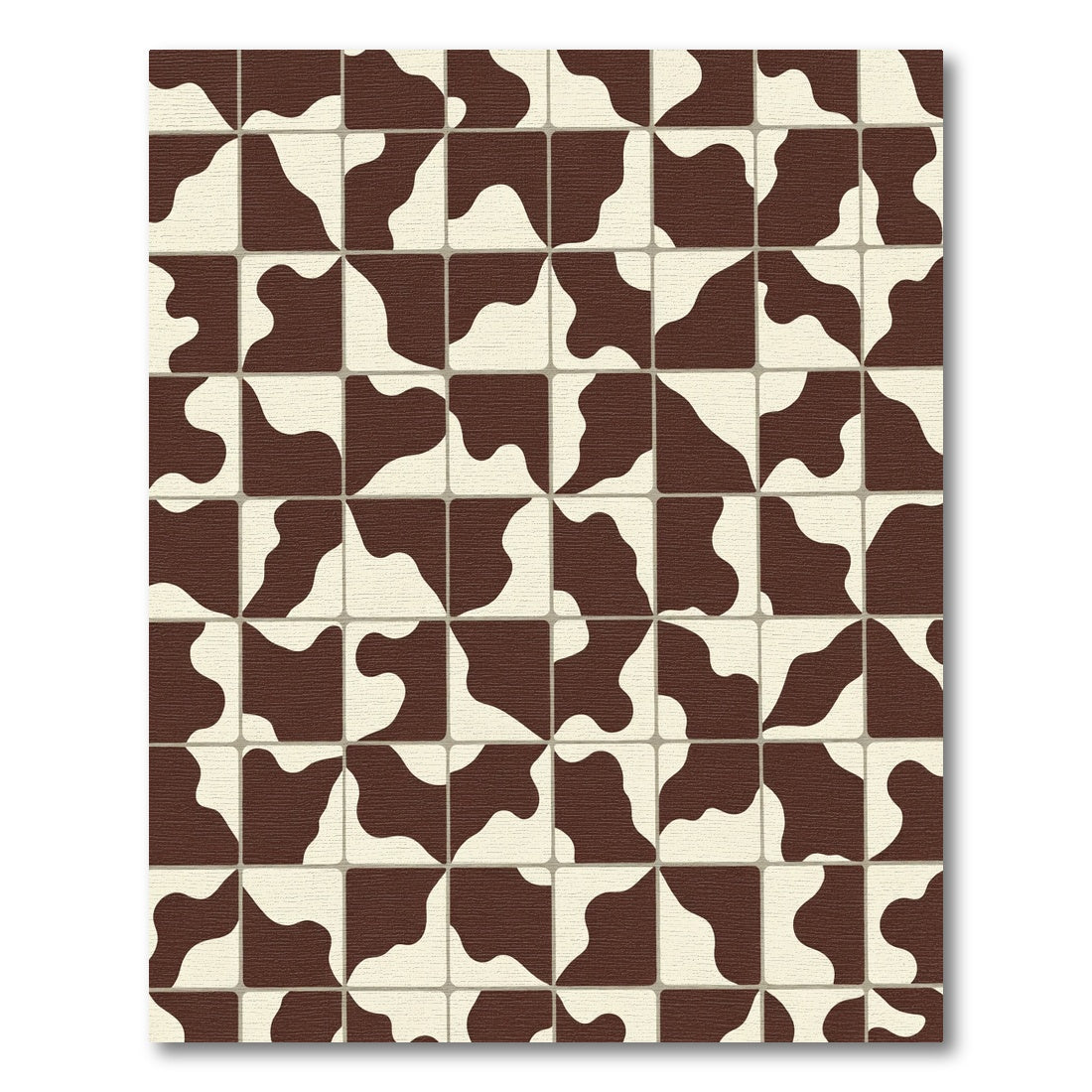 Brown Cream Abstract Block Rug
