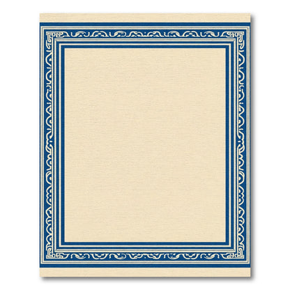 Deep Blue Ivory Ornamental Border Rug