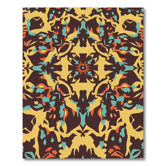 Bold Ochre Tribal Symmetry Rug