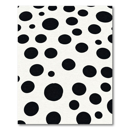 Classic Black White Polka Dot Rug