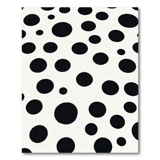 Classic Black White Polka Dot Rug