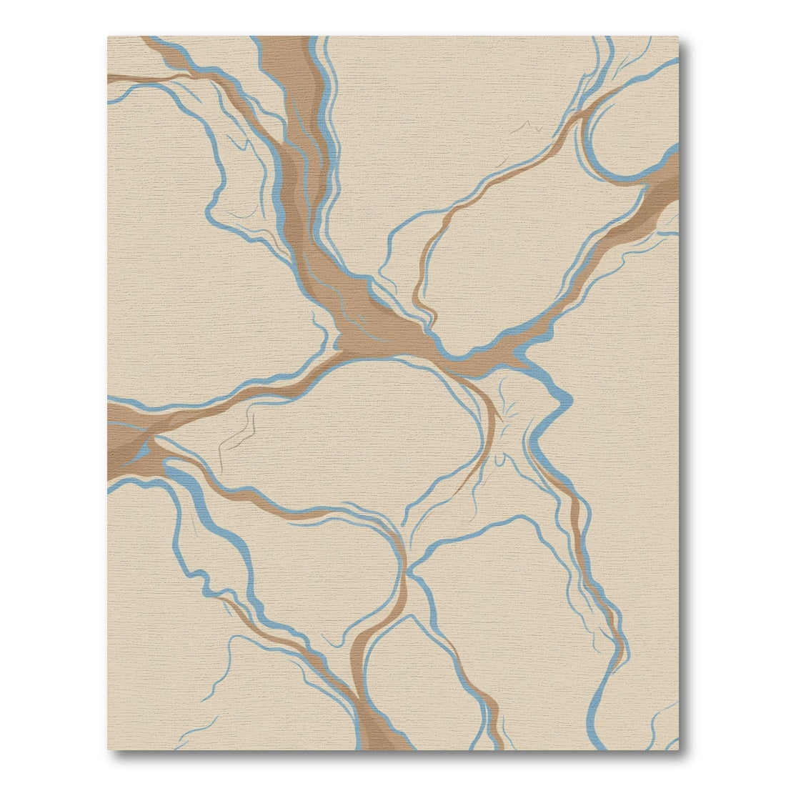 Cream River Vein Abstraction Rug