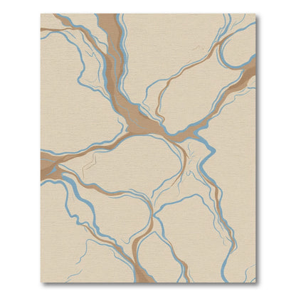 Cream River Vein Abstraction Rug