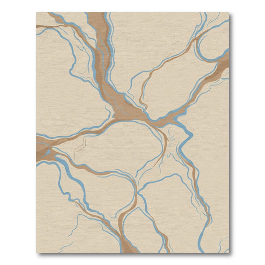 Cream River Vein Abstraction Rug