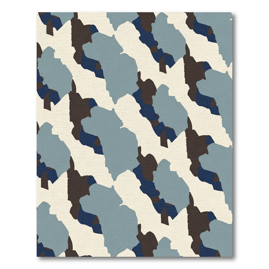 Urban Camouflage Blues and Browns Rug