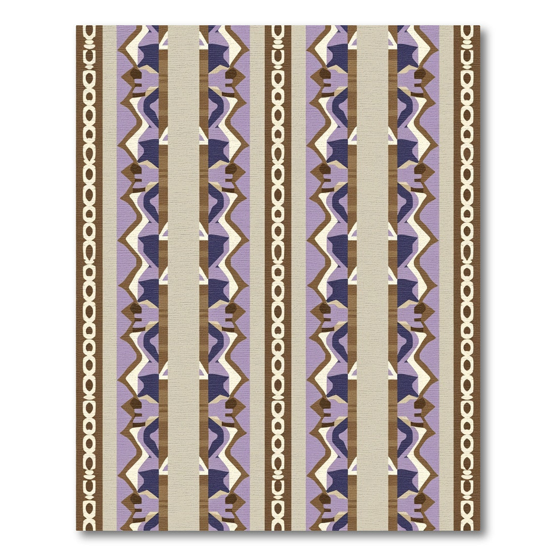 Layered Purple Geometric Stripe Rug