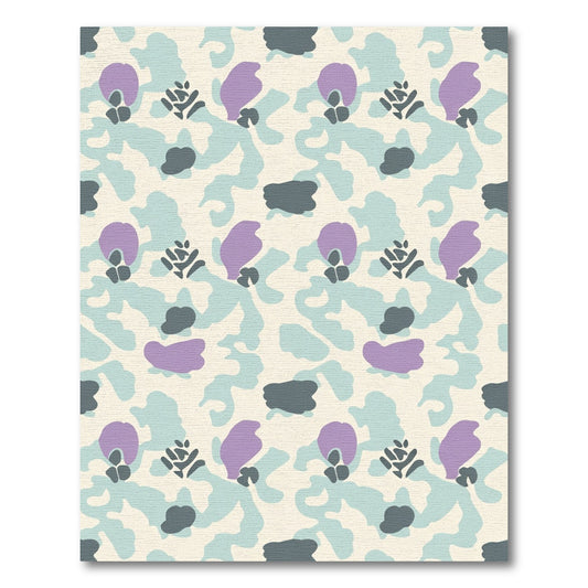 Abstract Pastel Camouflage Blob Rug